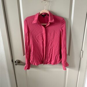 Women's Theory Pink Button-Up Blouse